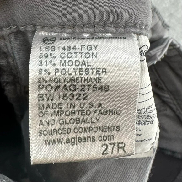 AG Adriano Goldschmied Jeans Womens 27R Prima Mid-Rise Cigarette Denim Gray - Picture 8 of 11